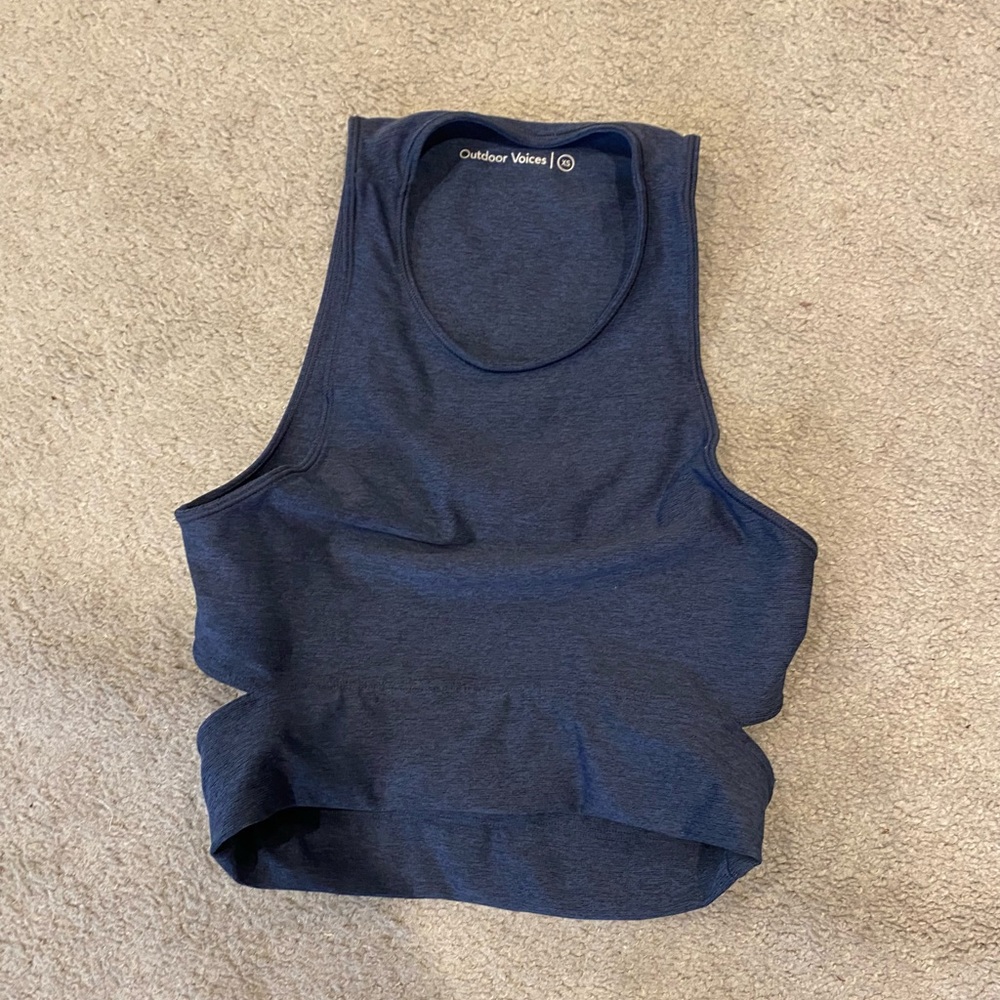 Outdoor Voices. Compression Split Back Crop Top. … - image 1